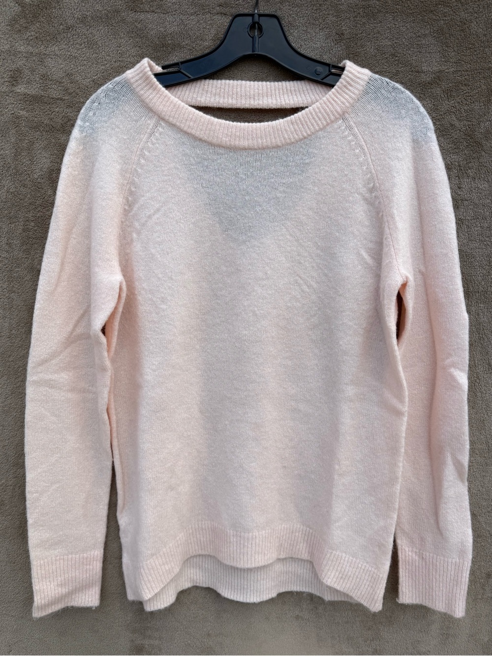 LOFT Pale Pink V-back Crewneck Sweater